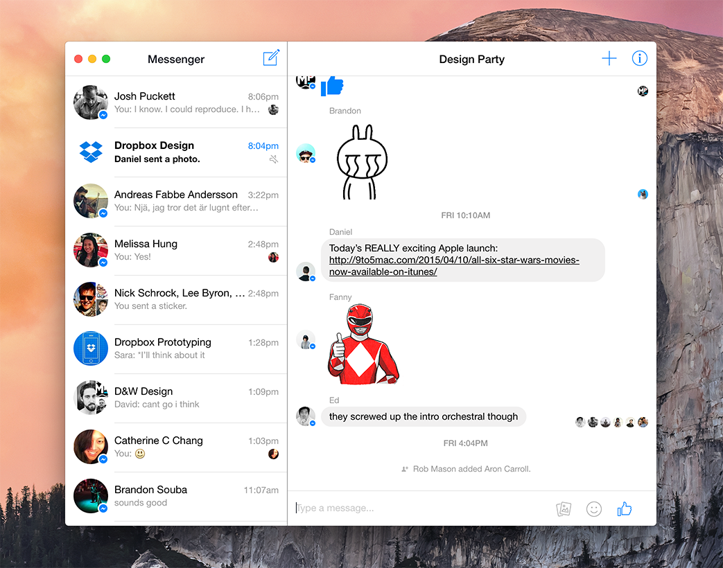mac facebook messenger app
